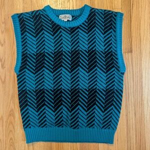 Blue and Black Men's Sweater